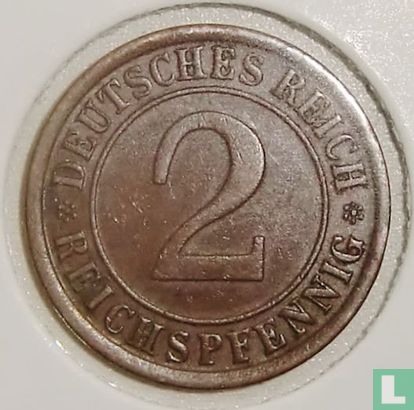 Deutsches Reich 2 Reichspfennig 1924 (G) - Bild 2