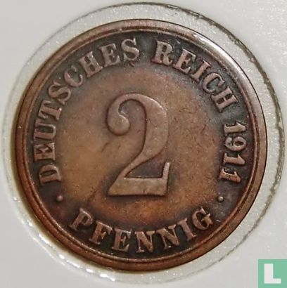 Duitse Rijk 2 pfennig 1911 (A) - Afbeelding 1