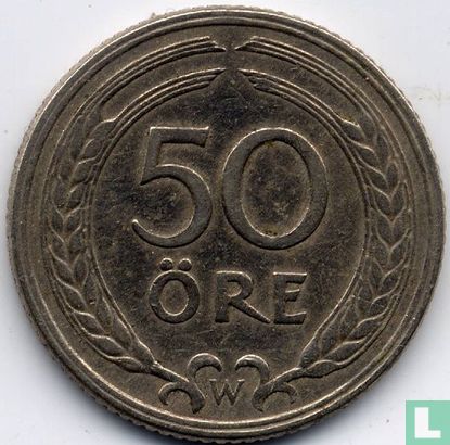 Suède 50 öre 1921 - Image 2