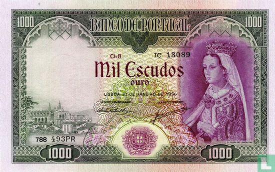Portugal 1000 escudos 1956 - Image 1