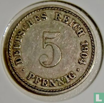 Duitse Rijk 5 pfennig 1904 (A) - Afbeelding 1
