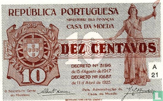 Portugal 10 Centavos 1925 - Bild 1