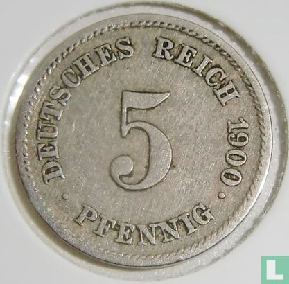 German Empire 5 pfennig 1900 (E) - Image 1