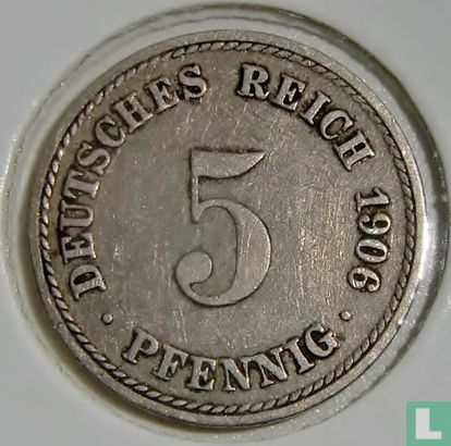 Duitse Rijk 5 pfennig 1906 (A) - Afbeelding 1