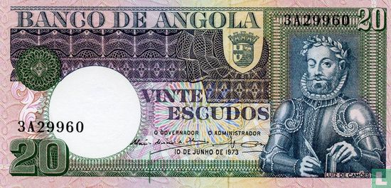 Angola 20 Escudos 1973 - Image 1