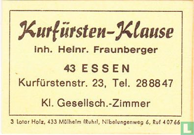 Kurfürsten-Klause - Helnr. Fraunberger - Afbeelding 1