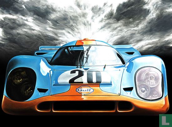 Porsche 917 Gulf Steve McQueen Le Mans 1970 Hand Signed by Artist Print