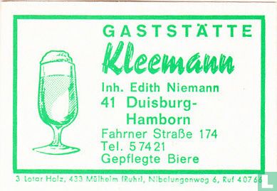 Gaststätte Kleemann - Edith Neimann
