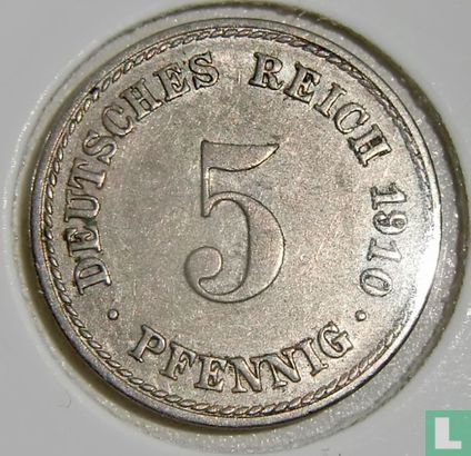 Duitse Rijk 5 pfennig 1910 (F) - Afbeelding 1