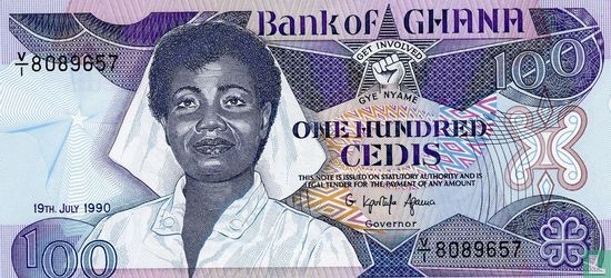 Ghana 100 Cedis 1990 - Image 1