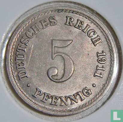 Duitse Rijk 5 pfennig 1911 (A) - Afbeelding 1