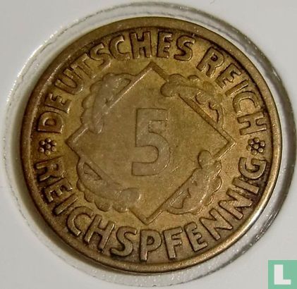 Duitse Rijk 5 reichspfennig 1924 (J) - Afbeelding 2