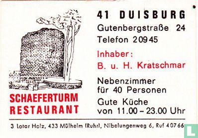 Schaefferturm Restaurant - B.u.H. Kratschmar