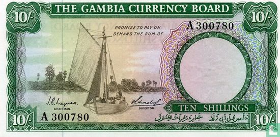 Gambie 10 Shillings ND (1965-70) - Image 1