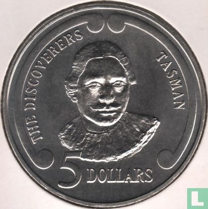 New Zealand 5 dollars 1992 "Abel Tasman" - Image 2