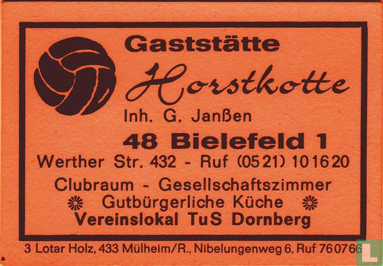 Gaststätte Horstkotte - G. Janssen
