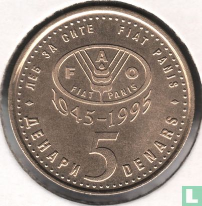Mazedonien 5 denar 1995 (Messing) "FAO" - Bild 2