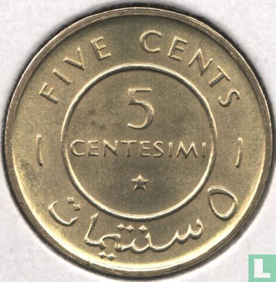 Somalië 5 centesimi 1967 - Afbeelding 2