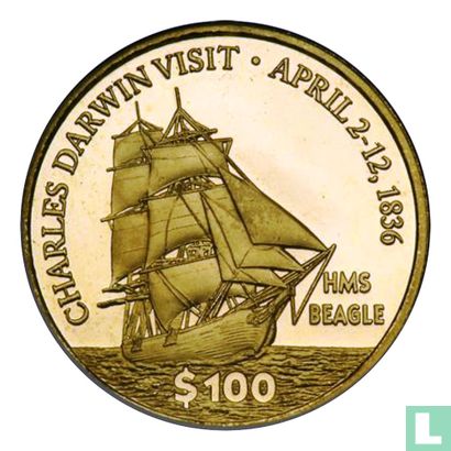 Cocos (Keeling) Islands 100 Dollars 2003 (Gold) - Image 2