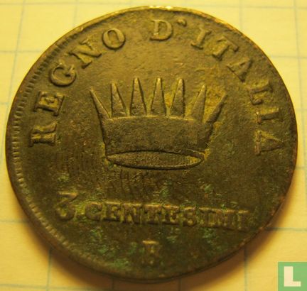 Koninkrijk Italië 3 centesimi 1808 (B) - Afbeelding 2