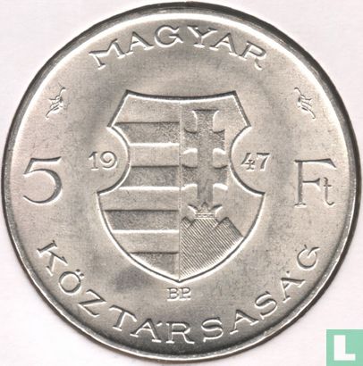 Hungary 5 forint 1947 - Image 1