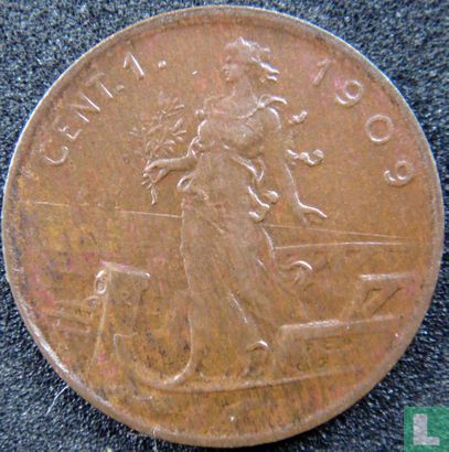 Italy 1 centesimo 1909 - Image 1