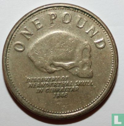 Gibraltar 1 pound 2008 "Discovery of a Neanderthal skull in Gibraltar in 1848" - Afbeelding 2