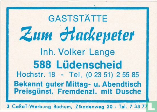 Zum Hackepeter - Volker Lange