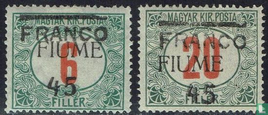 Hongaarse postzegels met opdruk