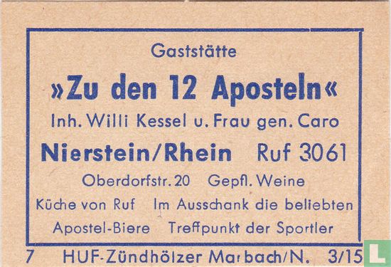 "Zu den 12 Aposteln" - Willi Kessel u. Frau gen. Caro