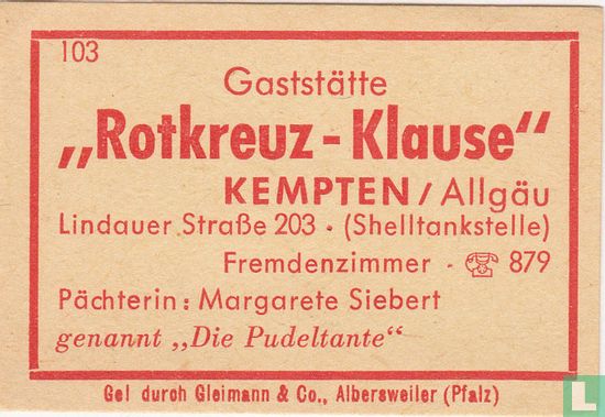 "Rotkreuz-Klause" - Margarete Siebert