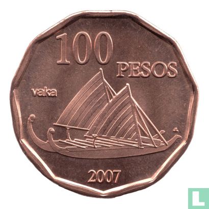 Easter Island 100 Pesos 2007 (Copper Plated Brass) - Bild 1