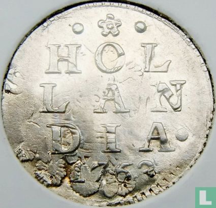 Holland 2 stuiver 1763 (zilver - misslag) - Afbeelding 1