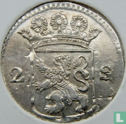 Holland 2 stuiver 1763 (zilver - misslag) - Afbeelding 2
