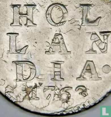 Hollande 2 stuiver 1763 (argent - fauté) - Image 3