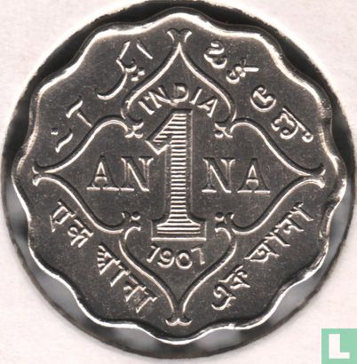British India 1 anna 1907 - Image 1