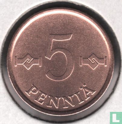 Finlande 5 penniä 1971 - Image 2