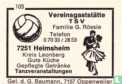 Vereinsgaststätte TSV - Familie G. Rössle