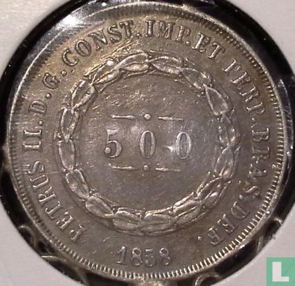 Brazil 500 réis 1858 - Image 1