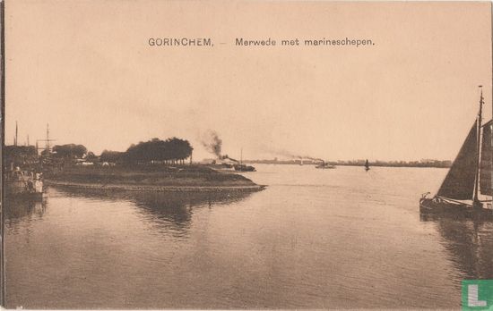 Gorinchem, Merwede met marineschepen - Afbeelding 1