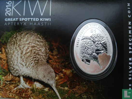 New Zealand 1 dollar 2016 (folder) "Great spotted kiwi" - Image 1