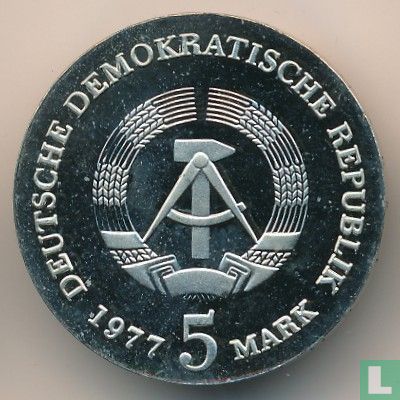 DDR 5 mark 1977 "125th anniversary Death of Friedrich Ludwig Jahn" - Afbeelding 1