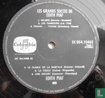 Les Grands Succès de Edith Piaf - Afbeelding 3