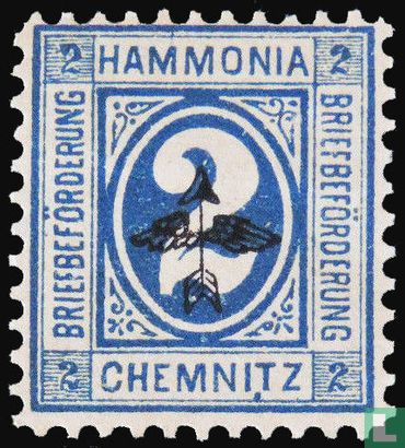Briefbezorging Hammonia - Chiffre, avec surimpression d'une flèche