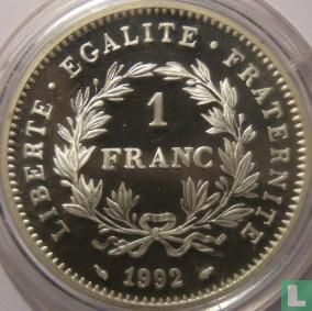 Frankrijk 1 franc 1992 (PROOF - zilver) "Bicentenary of the French Republic" - Afbeelding 1