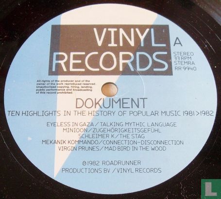 Dokument. Ten Highlights in the History of Popular Music 1981>1982 - Afbeelding 3