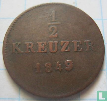 Württemberg ½ kreuzer 1849 - Afbeelding 1