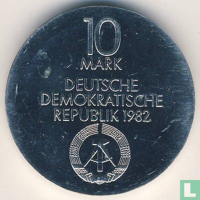 DDR 10 mark 1982 "New Gewandhaus of Leipzig" - Afbeelding 1