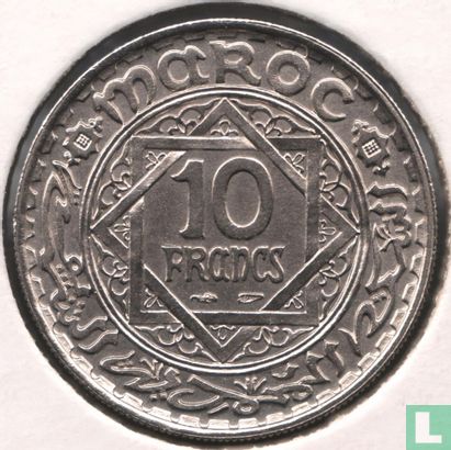 Maroc 10 francs 1947 (AH1366) - Image 2