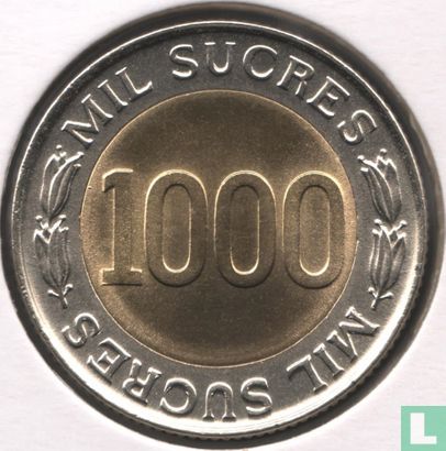 Ecuador 1000 sucres 1997 "70th anniversary of the Central Bank" - Image 2